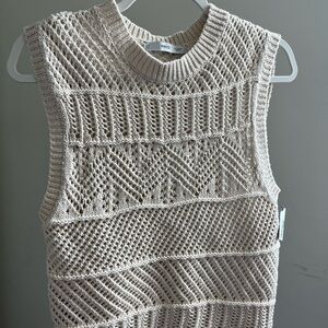 Mango Cream Knit Sleeveless Top